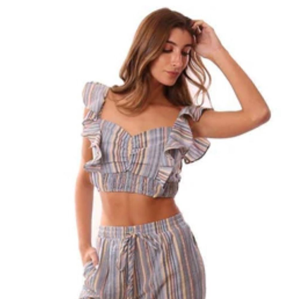 Storia Festival Striped Crop Tank Top
